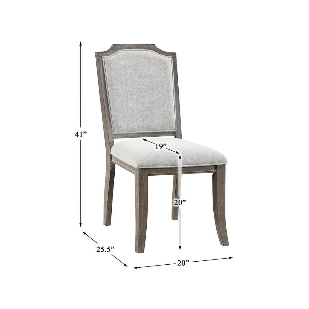 Lexicon Garner Wood Upholstery Dining Room Side Chair (Set of 2) in Brown Gray