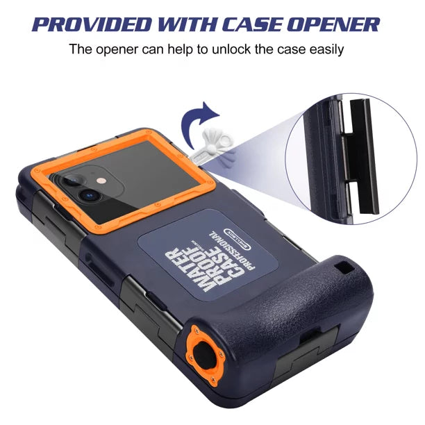 UrbanX Professional [15m/50ft] Swimming Diving Surfing Snorkeling Photo Video Waterproof Protective Case Underwater Housing for  J2 And all Phones Up to 6.9 Inch  with Lanyard