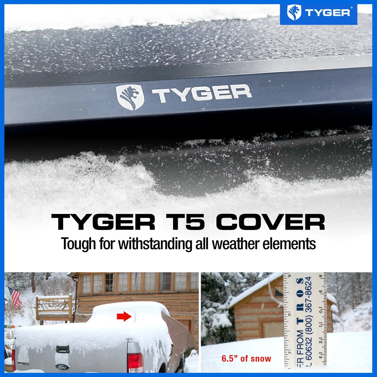 Tyger Auto T5 Alloy Hardtop Truck Bed Tonneau Cover Compatible with 2014-2018 Chevy Silverado /  Sierra 1500; 2015-2019 2500  3500 ; 2019 /Limited | 6'6" Bed | -BC5C3007 | Aluminum