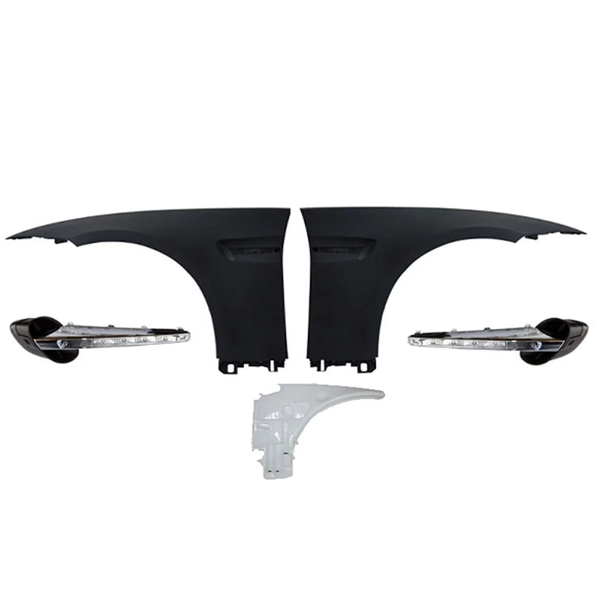 Ikon Motorsports Compatible with 07-13 E92 2Dr Complete M3 Front Fender Conversion Side Vent With  Signal