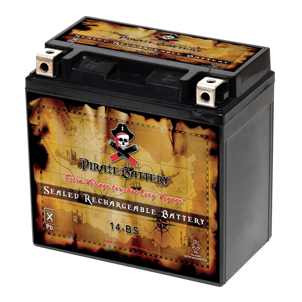 Pirate Battery YTX14- (14- 12 Volt,12 Ah, 200 ) Motorcycle Battery for Honda 1100cc Vt1100c, C3, T Shadow (spirit, Aero, A. C. E. Tourer) 2006