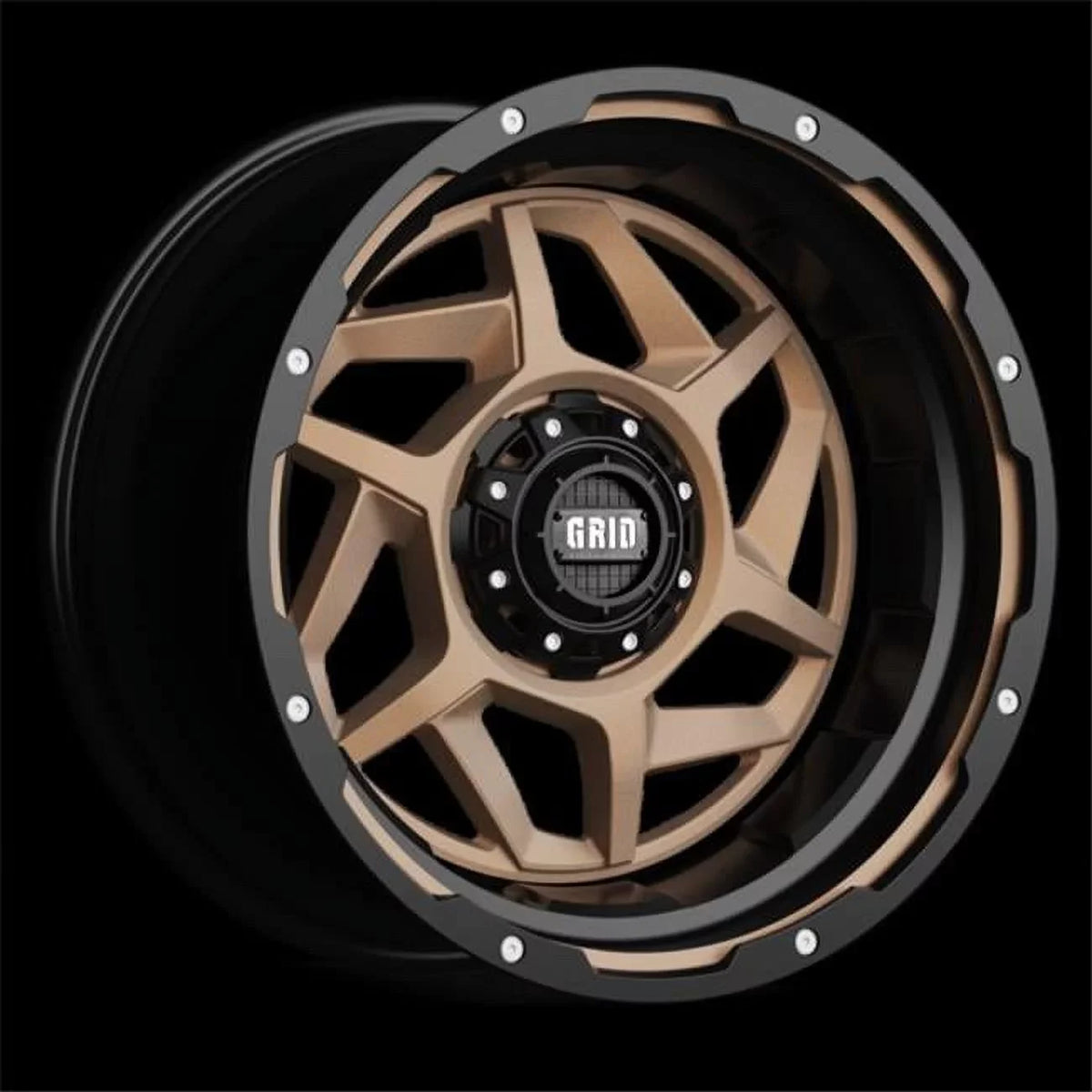 D17987R25 14 in. 17 x 9 GD14 Gloss Bronze & Black Lip Wheels - 125.5  - 8 x 170R
