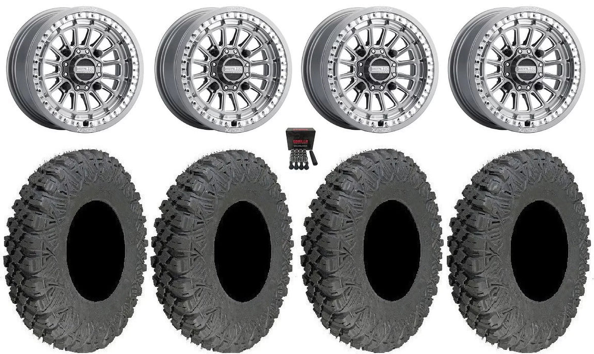 MetalFX Delta Bdlk  15" Wheels Gm 33" Race Soft Tires Can-Am Maverick X3 / Honda Pioneer 1000 / Talon