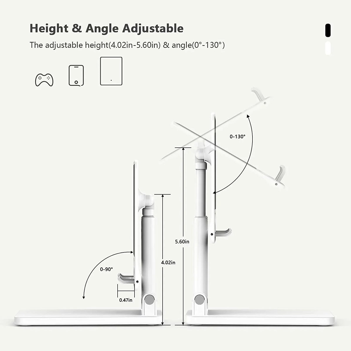 Cell Phone Stand Tablet Phone Holder for Desk Portable Cute Double Rod Anti-Slip Foldable Phone Stand Compatible