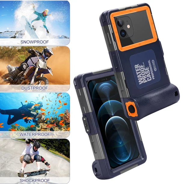 UrbanX Professional [15m/50ft] Swimming Diving Surfing Snorkeling Photo Video Waterproof Protective Case Underwater Housing for  J2 And all Phones Up to 6.9 Inch  with Lanyard