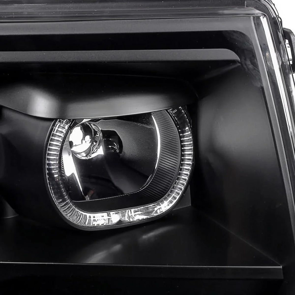 '- For [Dual  Halo Ring] 09-14 F150 F-150 Pickup Truck Black Projector Headlights +  Tail light Set
