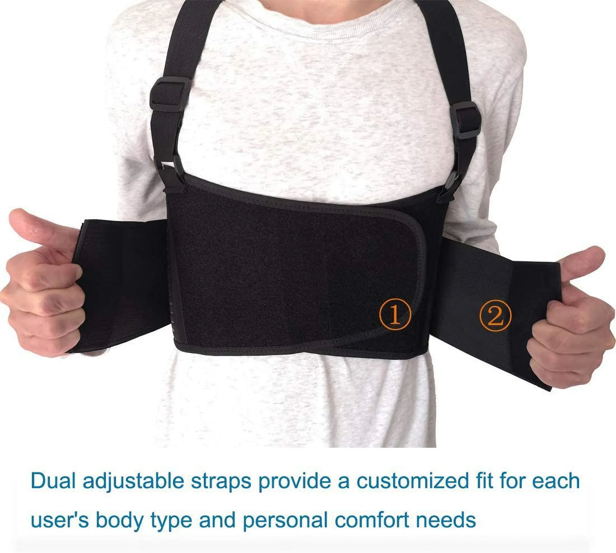 Solmyr Rib and Chest Support Brace, Broken Rib Brace, Breathable Rib Belt for Sore or Bruised Ribs Support, Sternum Injuries, Dislocated Ribs Protection, Pulled Muscle Pain (L/)