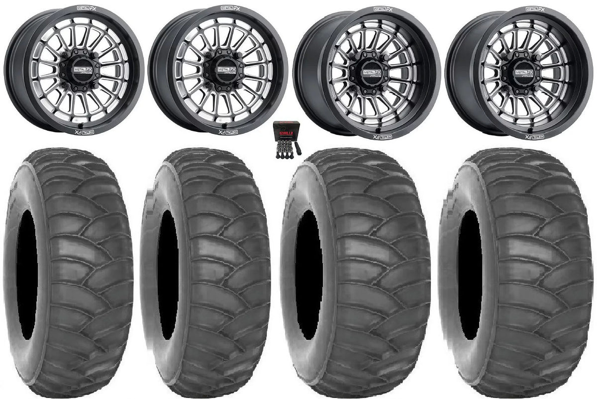 MetalFX Delta  15x7/15x10 Wheels Bk 33" SS360/ Tires Can-Am Maverick X3 / Honda Pioneer 1000 / Talon