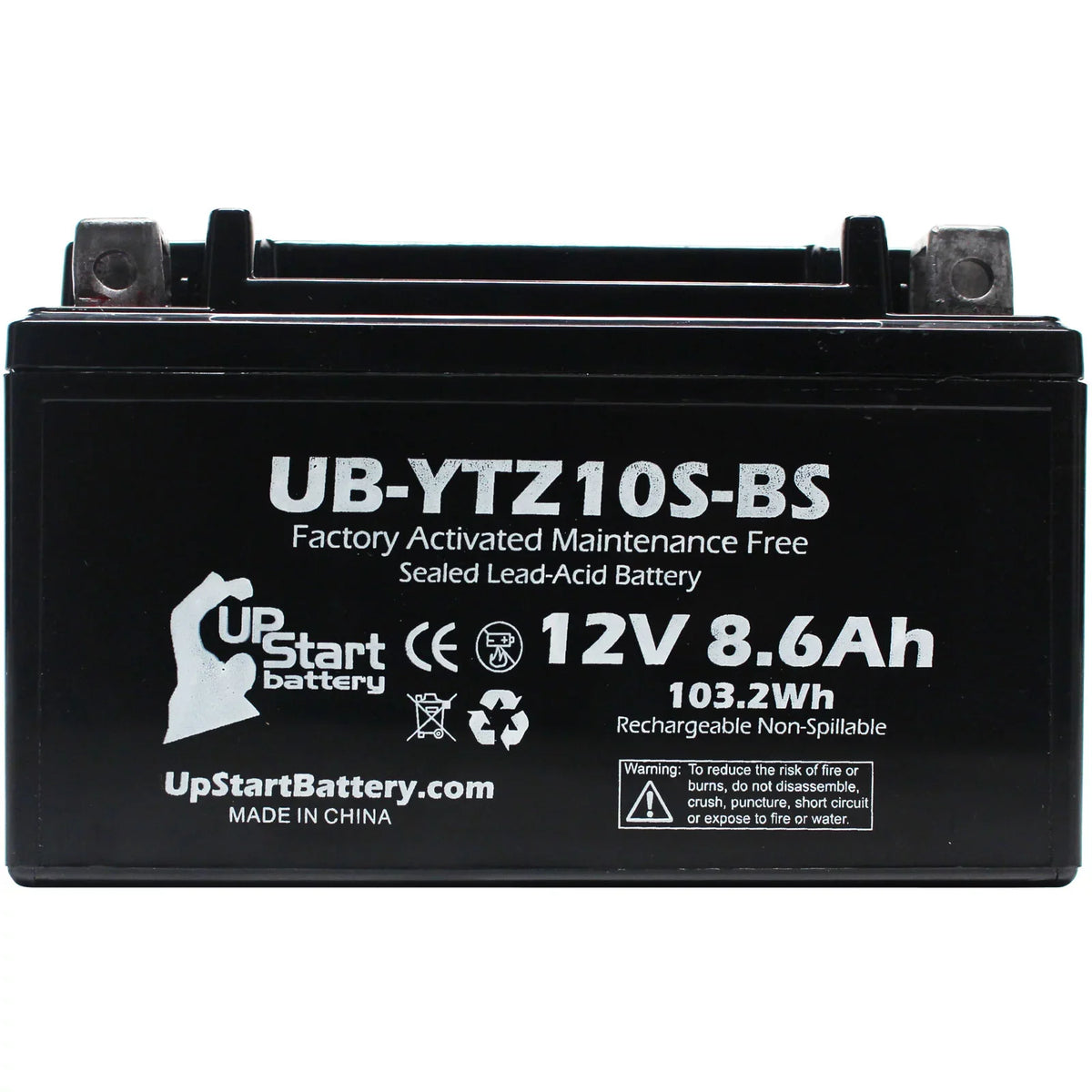 3-Pack UpStart Battery Replacement for 2011 Yamaha -R1 1000CC Factory Activated, Maintenance Free, Motorcycle Battery - 12V, 8.6Ah, -YTZ10S-
