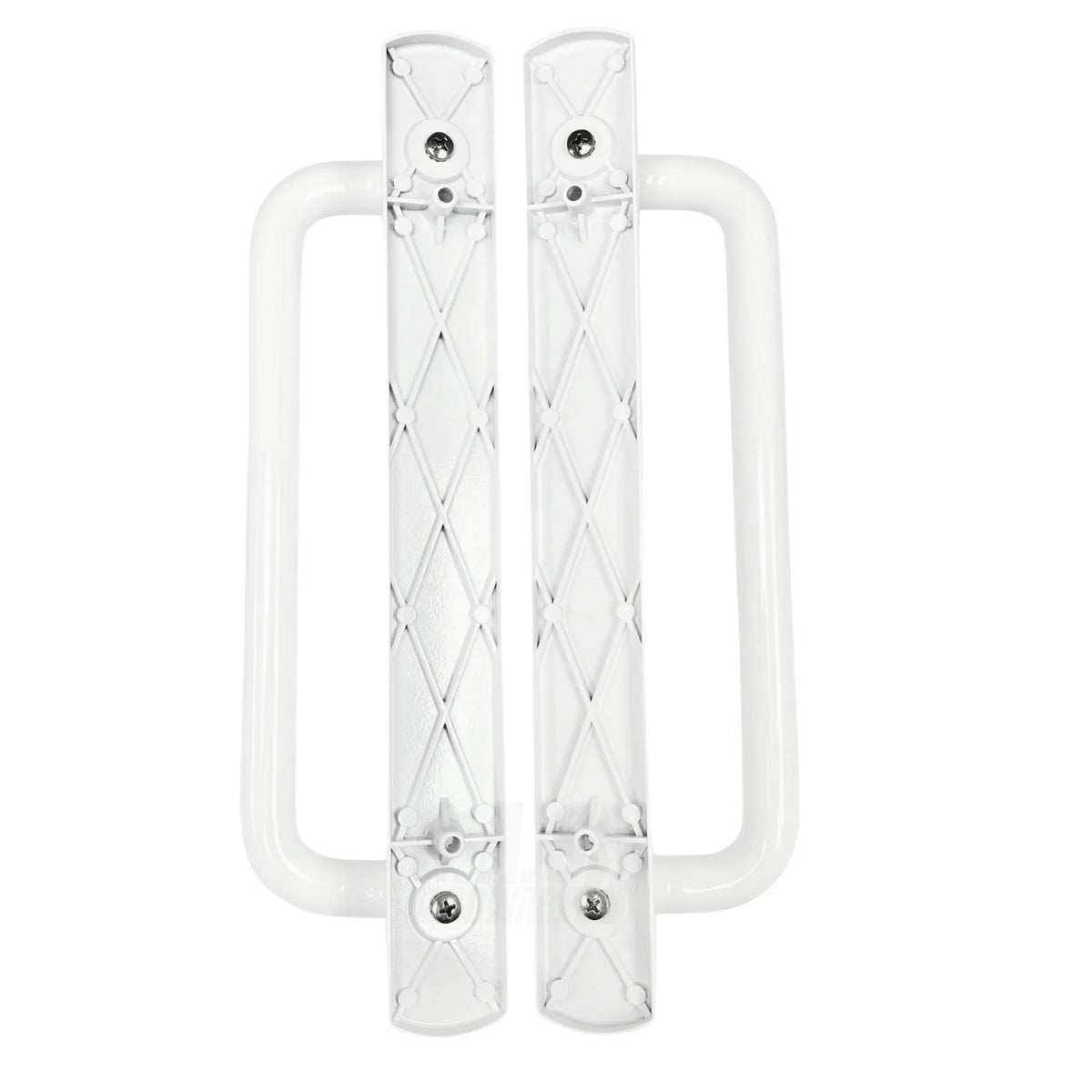 5400 Sliding Door Handle Set with Mortise Lock and Keys | White Handle Replacement for Patio Glass Door Repair 7-15/16 hole spacing 12.5 Faceplate Handle | (-489-)
