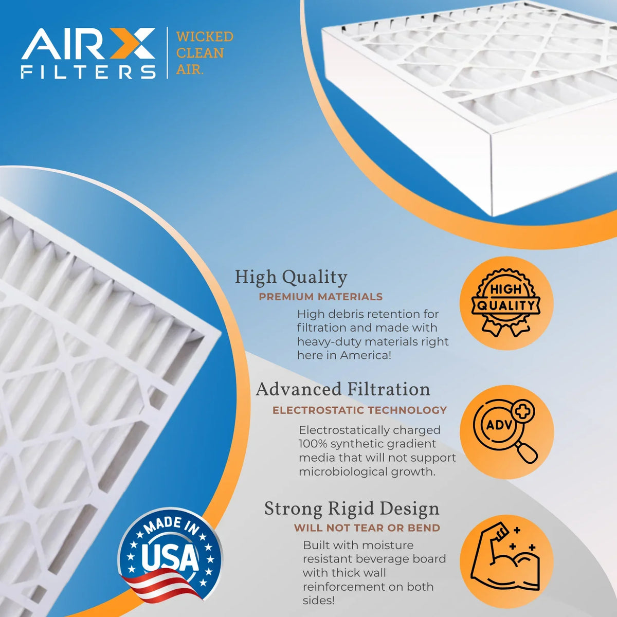 24x24x4 Air Filter  13 Comparable to  1500 - 2200 &  9 Electrostatic Pleated Air Conditioner Filter 6 Pack   Premium  Made 24x24x4 Furnace Filters by     .