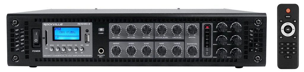 (10)  Control 23-1 White 3" Indoor/Outdoor 70v Commercial Wall Speakers + Amp