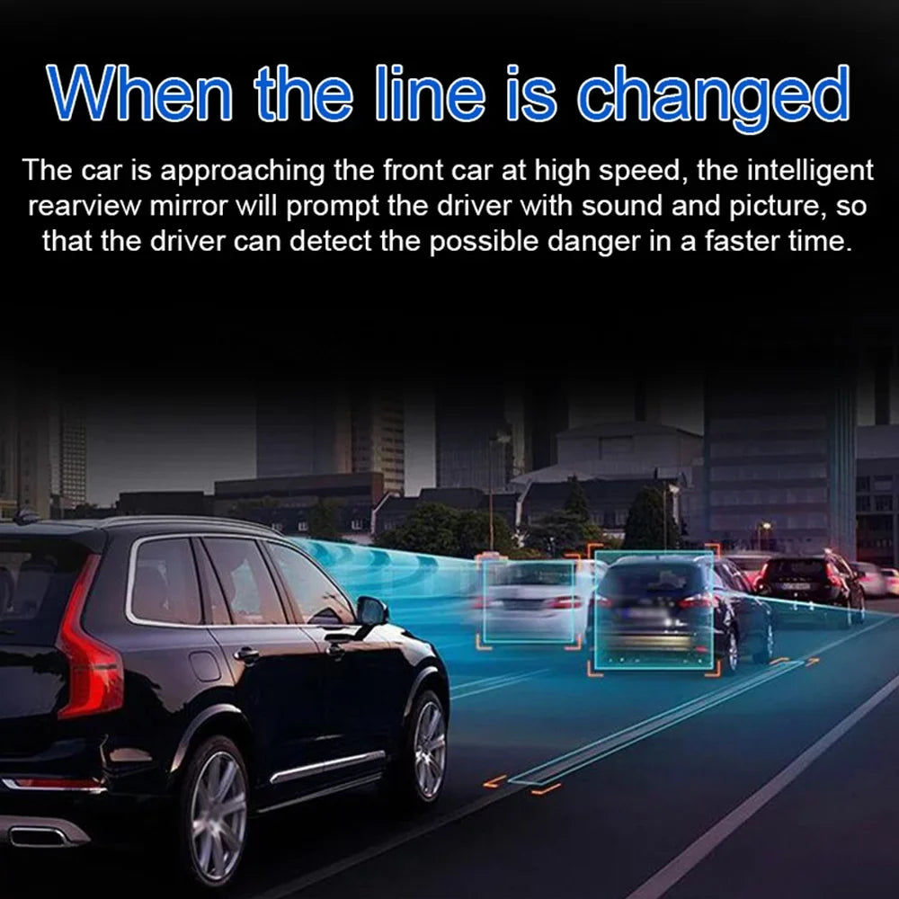 Shinysix Multi-language Dual Lens Car Video Recorder Auto Dash Cam Car Camera Recorder Night Viewing 10.26in  170 Degree Wide Angle Car Global Positioning System Navigation Camcorder