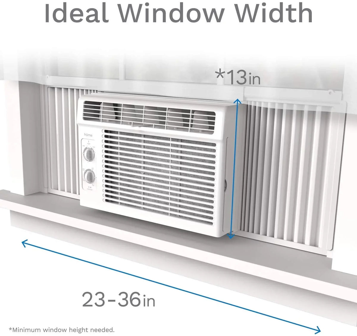 hOmeLabs Window Air Conditioner 5000  - Easy Mechanical Control Compact  Unit with Washable Reusable Filter, 2 Cooling Speeds, 2 Fan Speeds - Ideal for Bedroom and Rooms up to 150 Sq. Ft.