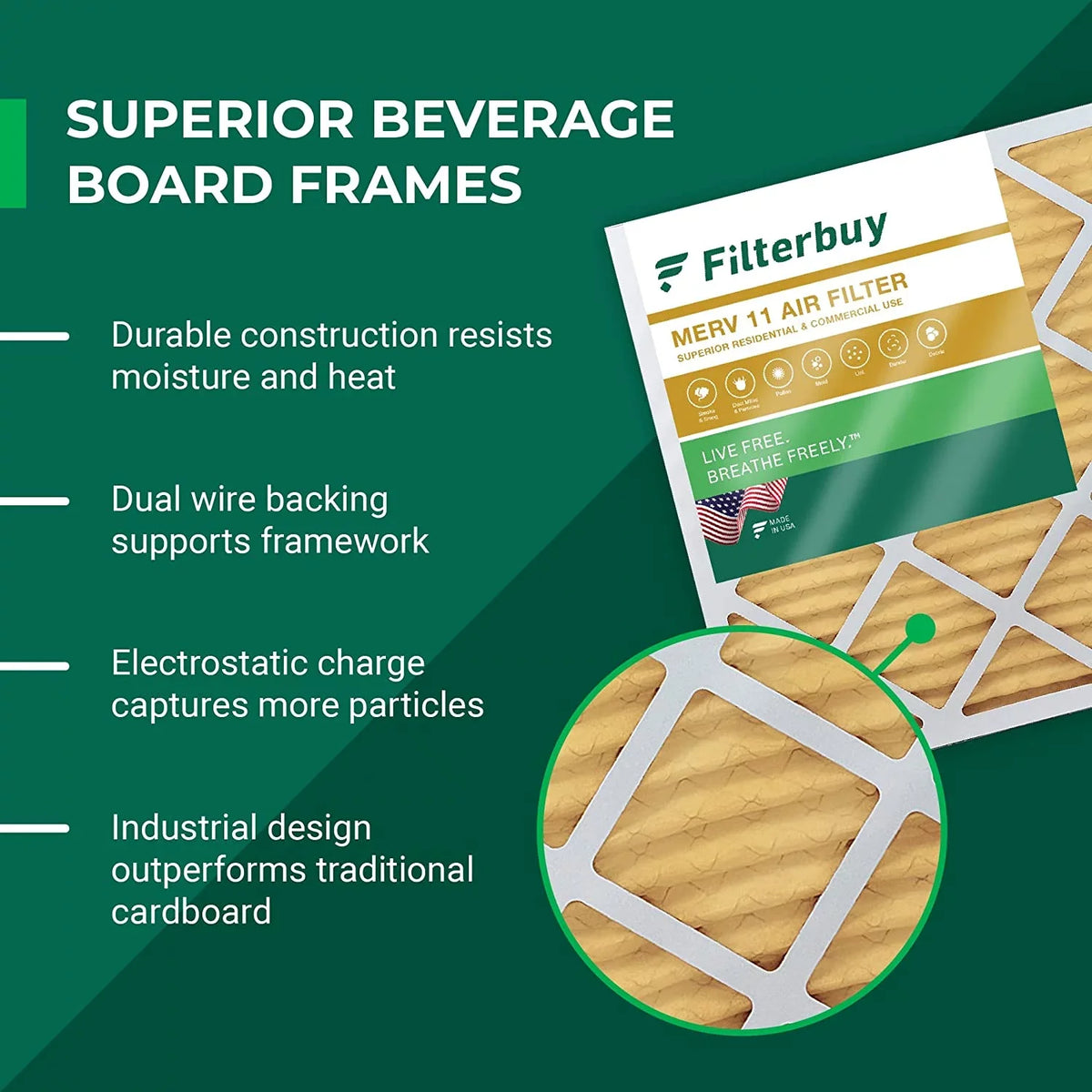 Filterbuy 14.5x27x5  11 Pleated   Furnace Air Filters for Trane, American Standard, Honeywell, and Accumulair (2-Pack)