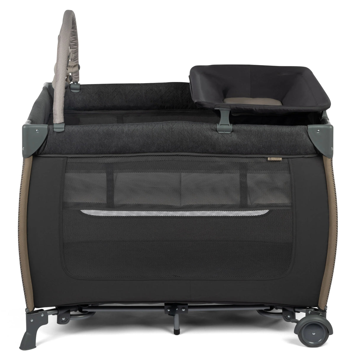Monbebe Play Yard with Full Size Rocking Bassinet, Castle Point