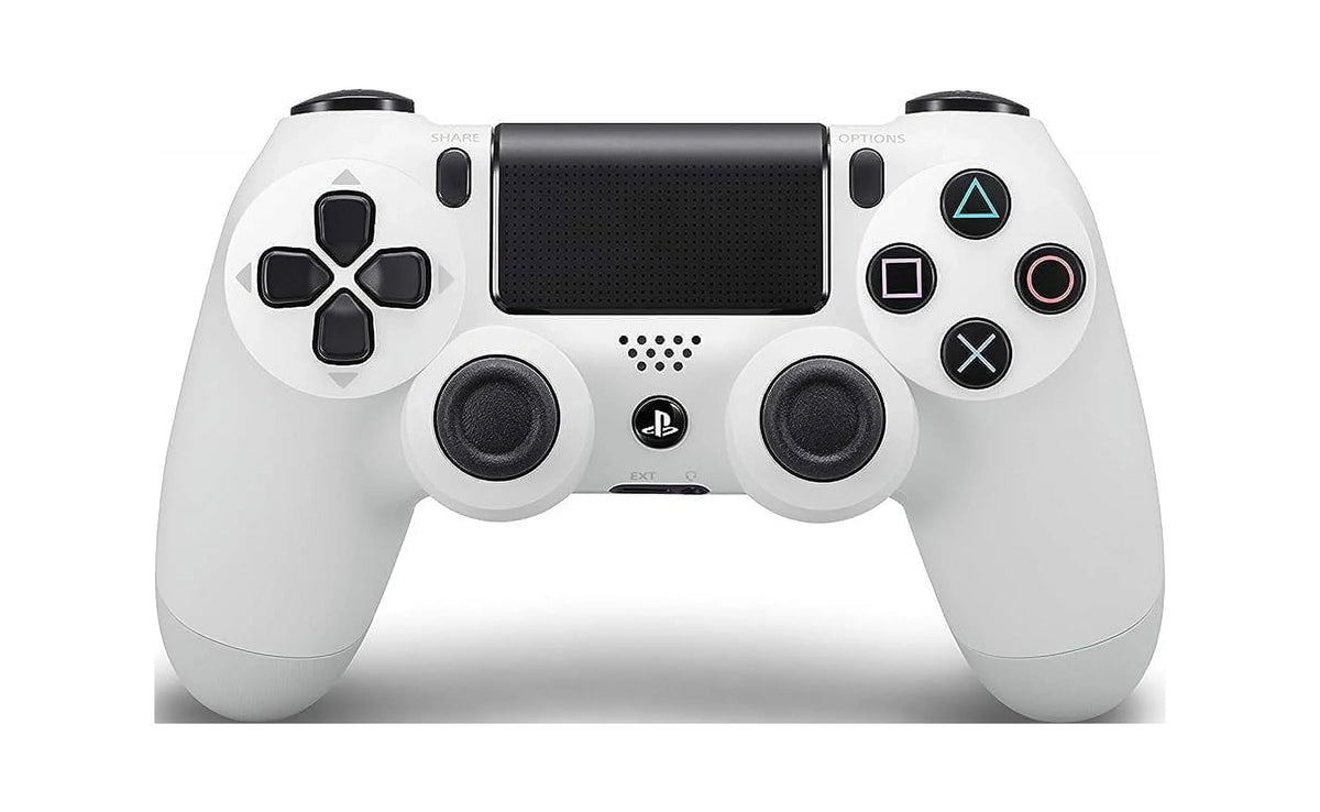 DualShock PlayStation 4 Wireless Controller - White Blue - Like New With Earbuds Bundle