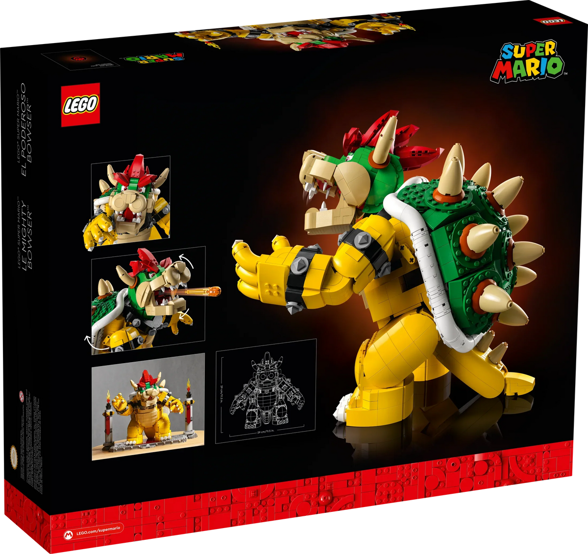 Super Mario The Mighty Bowser, 3D Build and Display Kit, Collectible Posable Character Figure with Battle Platform, Video Game Toy Idea for Fans of Super Mario Bros, 71411