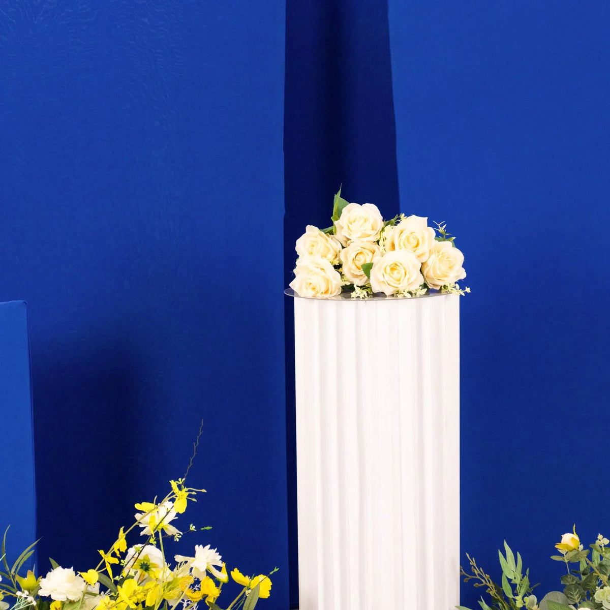 Efavormart Set of 4 | Matte Royal Blue Fitted Spandex Half Moon Wedding Arch Covers, Custom Fit Chiara Backdrop Stand Covers - 2.5ft,5ft,6ft,7ft
