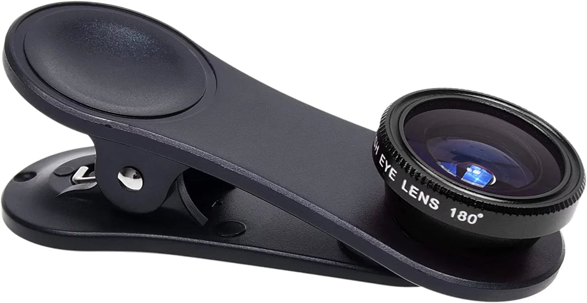 Universal 3 in 1 Cell Phone Camera Lens Kit for Smartphones Including - Fish Eye Lens / 2 in 1 Macro Lens & Wide Angle