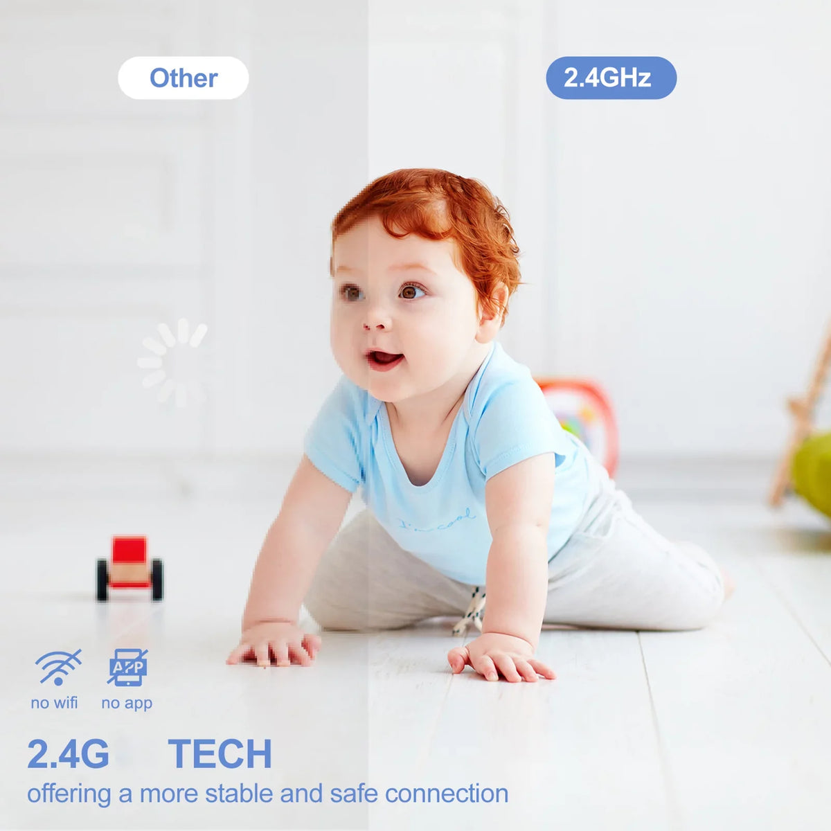 Arealer Wireless Monitor Video Monitor for Monitor with 4.3 Inch   Screen Room Detection Motion Detection  Functions Built-in Lullabies