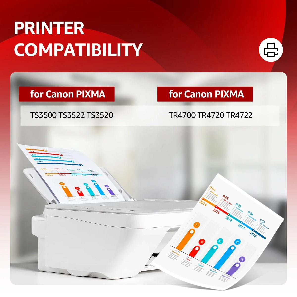 275XL Ink Cartridges Replacement for Canon Ink 275 and 276 for  TS3520 TS3522 TS3500 TR4720 TR4700 Printers(Black and Color, 2 Pack)