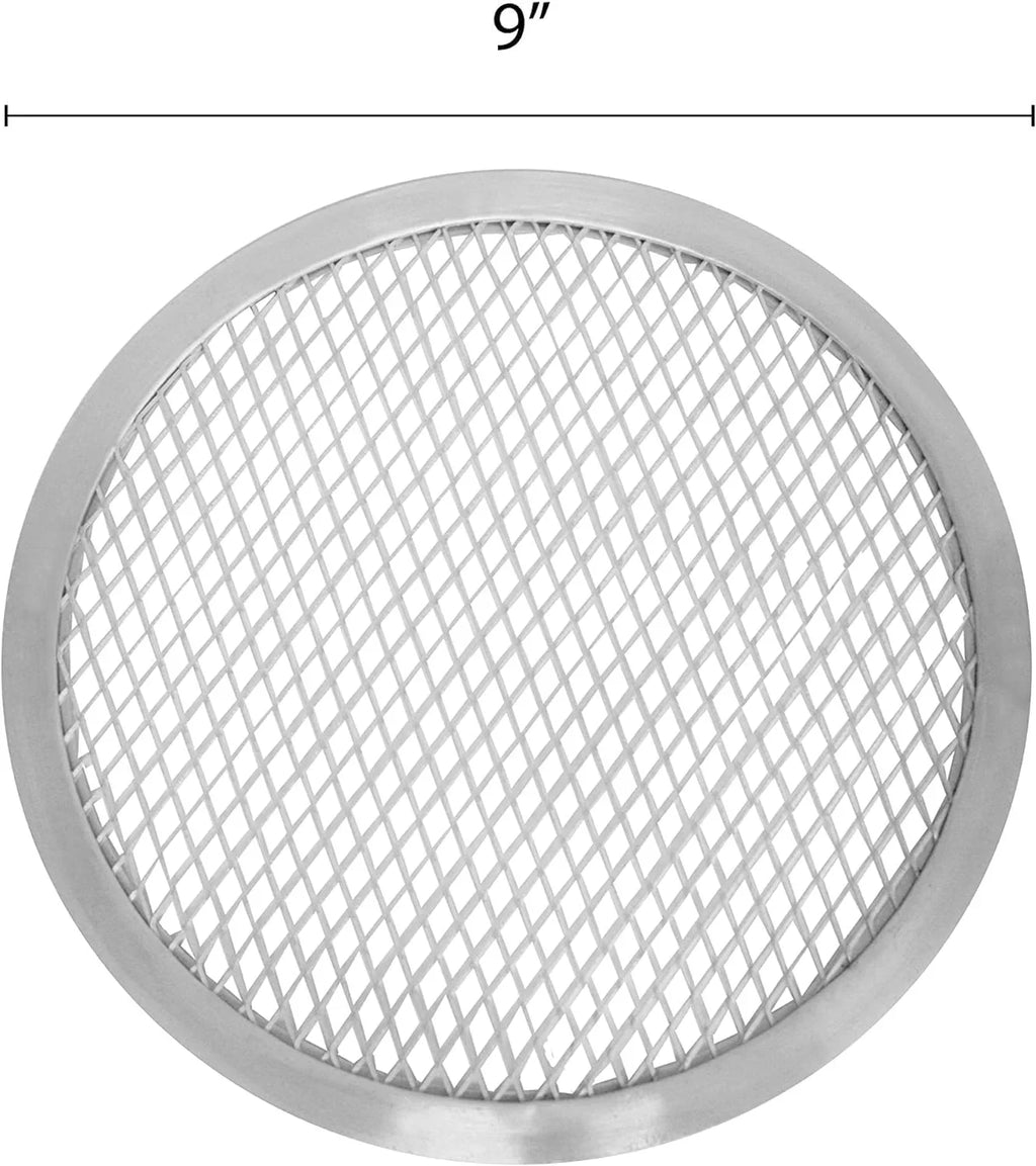 TrueCraftware- Set of 2 Aluminum 9” Pizza Baking Screen Seamless Rim- Bakeware Pizza Screen Round Pizza Pan Tray Round Baking Tray for Home Kitchen Pizzeria & Restaurants