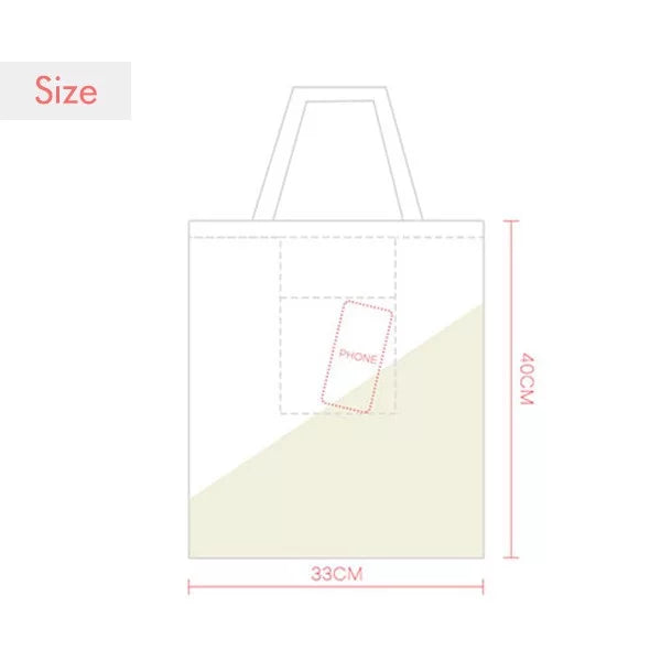 Clover Sle Small  Happy Original Tote Canvas Bag Shopping Satchel Casual Handbag