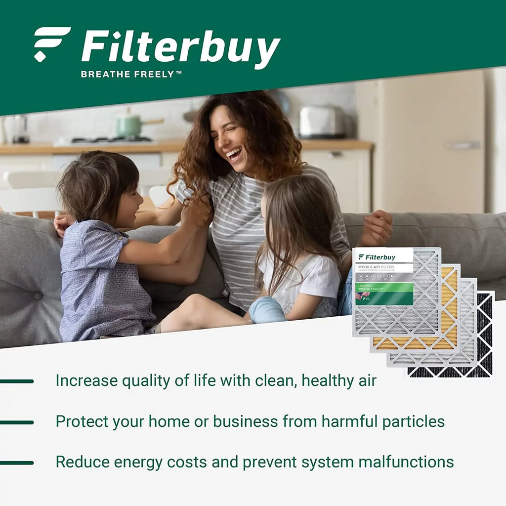Filterbuy 15x20x1  11 Pleated   Furnace Air Filters (5-Pack)