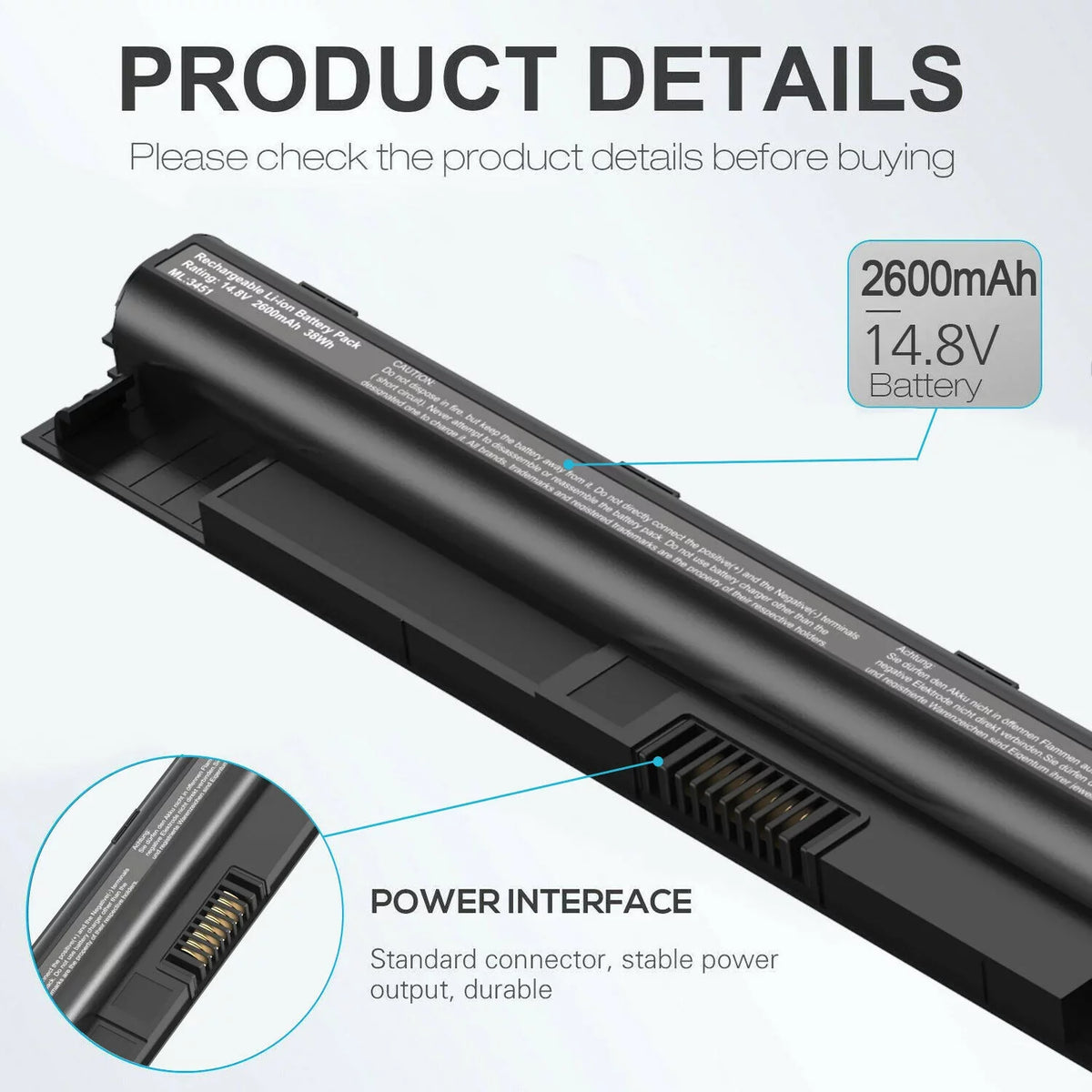 K185W / M5Y1K Laptop Battery For  Inspiron 5559 54515452 5755 5455 5758 5458