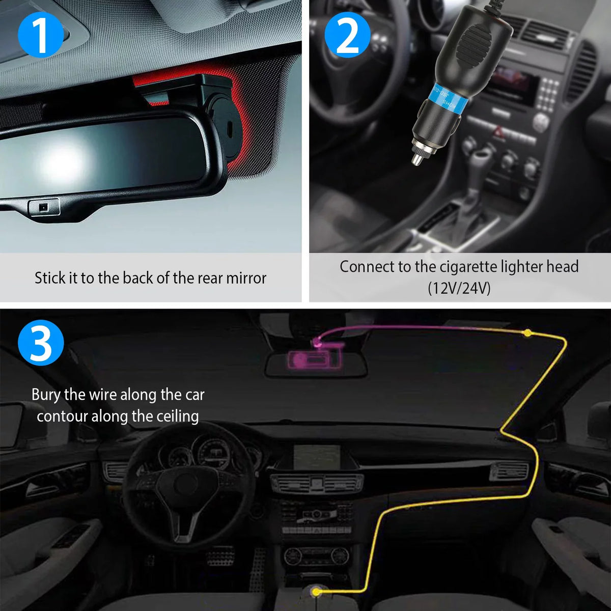 170° WiFi Dash Cam iMounTEK 1080P  Car  Camera Recorder with G-sensor App Wifi Looping Recording 11.2ft Cigarette Lighter Cable
