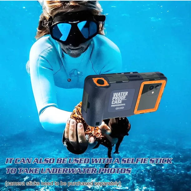UrbanX Professional [15m/50ft] Swimming Diving Surfing Snorkeling Photo Video Waterproof Protective Case Underwater Housing for  J2 And all Phones Up to 6.9 Inch  with Lanyard