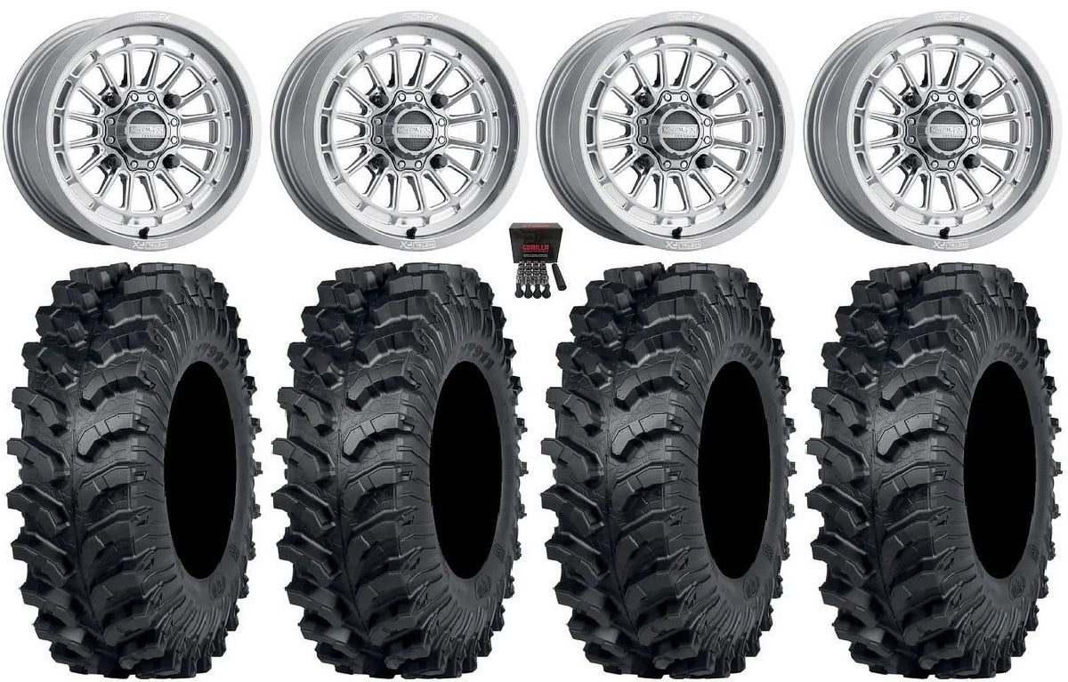 MetalFX Delta Contrast Cut 15" Wheels Gm 34" MT911 Tires Polaris   1000 /   / Ranger  900/1000