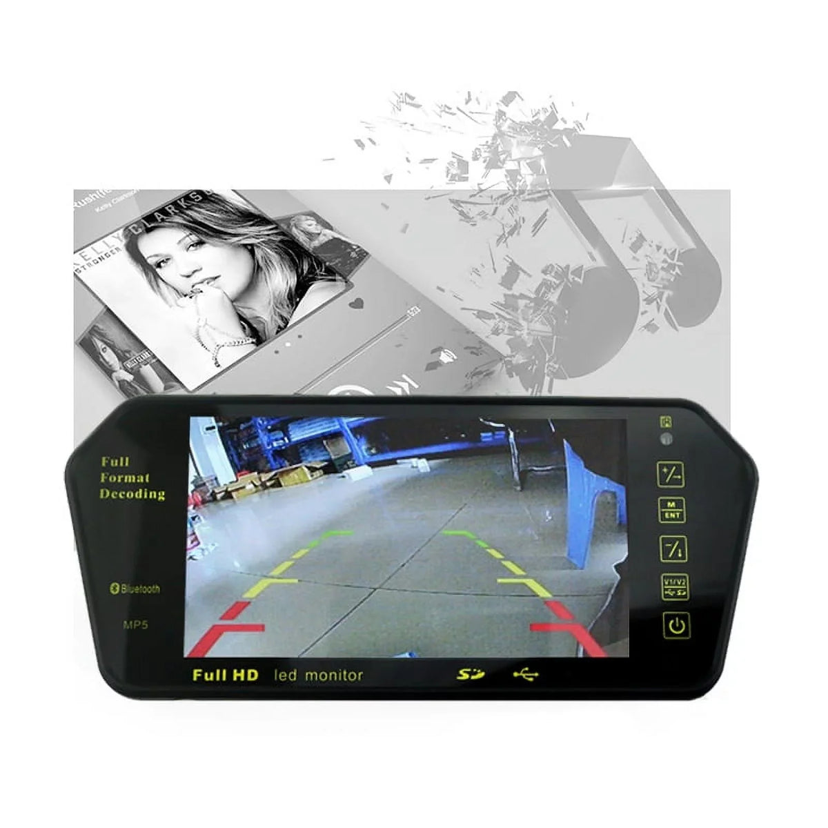 7 Inch   Display 800*480 Parking System Rear View Camera MP5 // Car Mirror Monitor Transimitter Night Vision 12-24V